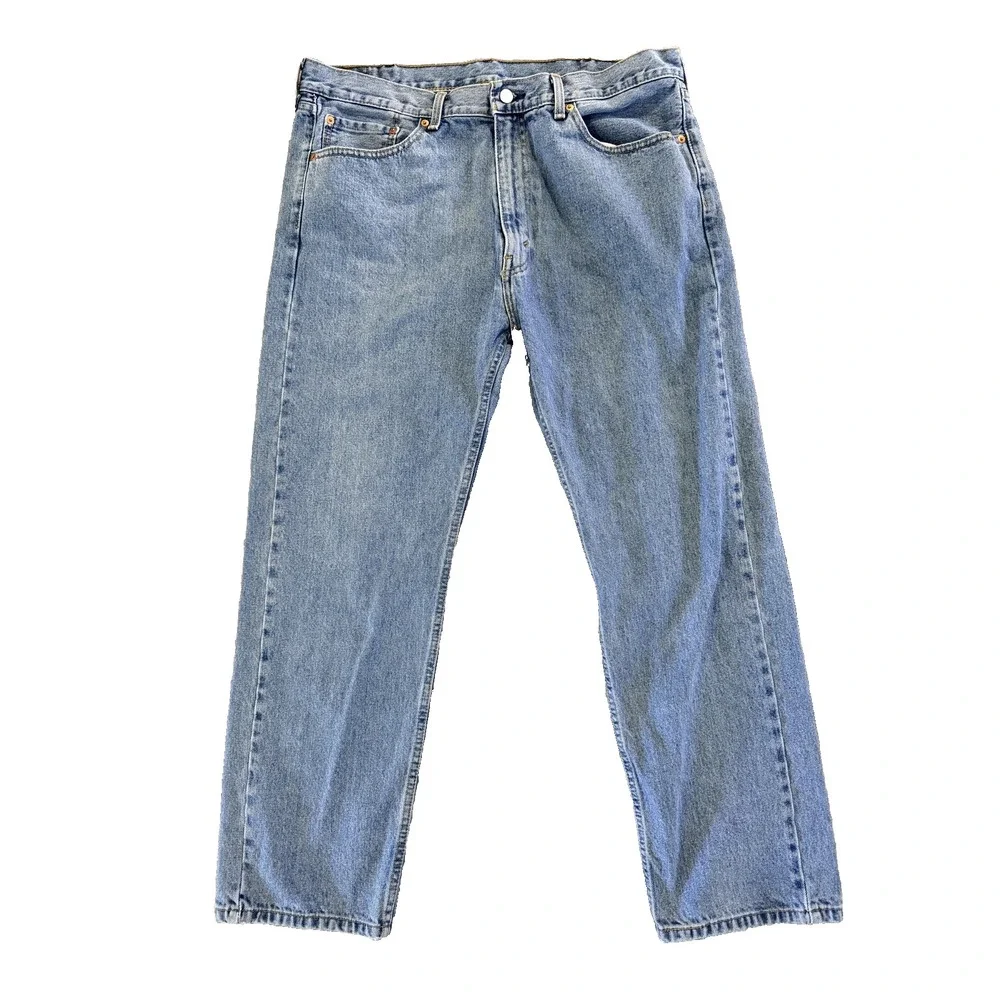 Levis 505 Jeans Mens 40x30 Blue Denim Straight Regular Fit Medium Wash Modern